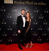 19 November 2022; Aoibheann Leahy of Meath with Niall Lyons upon arrival at the TG4 All-Ireland Ladies Football All Stars Awards banquet, in association with Lidl, at the Bonnington Dublin Hotel. Photo by Eóin Noonan/Sportsfile