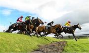 20 November 2022; The runners and riders lead by Singing Banjo, 7, with Barry Walsh up, jumps Ruby's Double during The Pigsback.com Risk Of Thunder Steeplechase during day two of the Punchestown Festival at Punchestown Racecourse in Kildare. Photo by Matt Browne/Sportsfile
