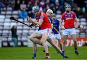20 November 2022; Mark Caufield of St Thomas in action against Martin McManus of Loughrea during the Galway County Senior Hurling Championship Final match between St Thomas and Loughrea at Pearse Stadium in Galway. Photo by Harry Murphy/Sportsfile