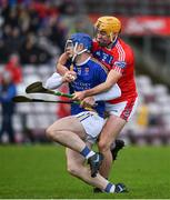 20 November 2022; Anthony Burns of Loughrea is tackled by Cian Mahony of St Thomas during the Galway County Senior Hurling Championship Final match between St Thomas and Loughrea at Pearse Stadium in Galway. Photo by Harry Murphy/Sportsfile