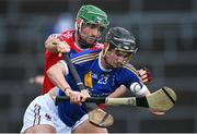 20 November 2022; Darren Shaughnessy of Loughrea in action against David Burke of St Thomas during the Galway County Senior Hurling Championship Final match between St Thomas and Loughrea at Pearse Stadium in Galway. Photo by Harry Murphy/Sportsfile
