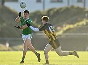 20 November 2022; Paul Kelly of Moycullen in action against Diarmuid McGann of Strokestown during the AIB Connacht GAA Football Senior Club Championship Semi-Final match between Moycullen and Strokestown at Tuam Stadium in Tuam, Galway. Photo by Sam Barnes/Sportsfile