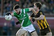 20 November 2022; Eoghan Kelly of Moycullen in action against Sean Mullooly of Strokestown during the AIB Connacht GAA Football Senior Club Championship Semi-Final match between Moycullen and Strokestown at Tuam Stadium in Tuam, Galway. Photo by Sam Barnes/Sportsfile