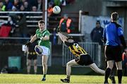 20 November 2022; Owen Gallagher of Moycullen in action against Timmy Gibbons of Strokestown during the AIB Connacht GAA Football Senior Club Championship Semi-Final match between Moycullen and Strokestown at Tuam Stadium in Tuam, Galway. Photo by Sam Barnes/Sportsfile