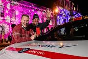 23 November 2022; Pictured are Niall Carson, General Manager of FREE NOW, and Christopher Flynn, FREE NOW Driver Partner at the announcement of the €3 million Christmas Bonus Fund for its driver partners ahead of this year’s busy festive period. The fund aims to reward and incentivise driver partners to work during busy peak times over Christmas, helping to service the high demand for public transport as members of the public attend festive events and social gatherings. Photo by David Fitzgerald/Sportsfile