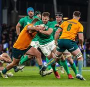 19 November 2022; Stuart McCloskey of Ireland is tackled by James Slipper of Australia during the Bank of Ireland Nations Series match between Ireland and Australia at the Aviva Stadium in Dublin. Photo by John Dickson/Sportsfile