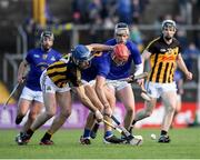 20 November 2022; Brian Hayes of St Finbarr’s in action against James Murphy of Ballyea during the AIB Munster GAA Hurling Senior Club Championship Semi-Final match between Ballyea and St Finbarr's at Cusack Park in Ennis, Clare. Photo by Daire Brennan/Sportsfile