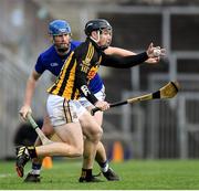 20 November 2022; Tony Kelly of Ballyea in action against Jamie Burns of St Finbarr’s during the AIB Munster GAA Hurling Senior Club Championship Semi-Final match between Ballyea and St Finbarr's at Cusack Park in Ennis, Clare. Photo by Daire Brennan/Sportsfile