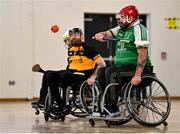 20 November 2022; Action during the M.Donnelly GAA Wheelchair Hurling / Camogie All-Ireland Finals 2022 match between Ulster and Leinster at Ashbourne Community School in Ashbourne, Meath. Photo by Eóin Noonan/Sportsfile