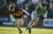 20 November 2022; Conor Corcoran of Moycullen in action against Diarmuid McGann of Strokestown during the AIB Connacht GAA Football Senior Club Championship Semi-Final match between Moycullen and Strokestown at Tuam Stadium in Tuam, Galway. Photo by Sam Barnes/Sportsfile