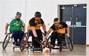 20 November 2022; Action during the M.Donnelly GAA Wheelchair Hurling / Camogie All-Ireland Finals 2022 match between Ulster and Leinster at Ashbourne Community School in Ashbourne, Meath. Photo by Eóin Noonan/Sportsfile