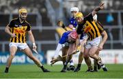 20 November 2022; Ben O’Connor of St Finbarr’s in action against Gearóid O’Connell and Morgan Garry of Ballyea, left, during the AIB Munster GAA Hurling Senior Club Championship Semi-Final match between Ballyea and St Finbarr's at Cusack Park in Ennis, Clare. Photo by Daire Brennan/Sportsfile