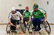 20 November 2022; Action during the M.Donnelly GAA Wheelchair Hurling / Camogie All-Ireland Plate Final 2022 between Leinster and Connacht at Ashbourne Community School in Ashbourne, Meath. Photo by Eóin Noonan/Sportsfile