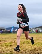 20 November 2022; Siobhan Hyland of Swinford AC, Mayo, competing in the Girls U12 2000m during the 123.ie Senior and Even Age Cross County Championships at Rosapenna Golf Course in Rosapenna, Donegal. Photo by Ben McShane/Sportsfile