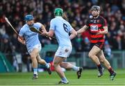 20 November 2022; Kevin Mahony of Ballygunner in action against Emmet McEvoy of Na Piarsaigh during the AIB Munster GAA Hurling Senior Club Championship Semi-Final match between Na Piarsaigh and Ballygunner at TUS Gaelic Grounds in Limerick. Photo by Michael P Ryan/Sportsfile