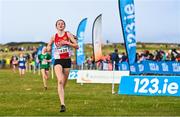 20 November 2022; Faye Mannion of Ennis Track AC, Clare, competing in the Girls U14 3000m during the 123.ie Senior and Even Age Cross County Championships at Rosapenna Golf Course in Rosapenna, Donegal. Photo by Ben McShane/Sportsfile