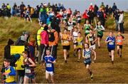 20 November 2022; A view of the field, including Uilleac Fitzpatrick of Lagan Valley AC, Antrim, 932, competing in the Boys U14 3000m during the 123.ie Senior and Even Age Cross County Championships at Rosapenna Golf Course in Rosapenna, Donegal. Photo by Ben McShane/Sportsfile