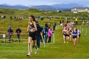 20 November 2022; Anna Russell of Letterkenny AC, Donegal, competing in the Girls U16 4000m during the 123.ie Senior and Even Age Cross County Championships at Rosapenna Golf Course in Rosapenna, Donegal. Photo by Ben McShane/Sportsfile