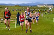 20 November 2022; Katie Graham of Lagan Valley AC, Antrim, competing in the Girls U16 4000m during the 123.ie Senior and Even Age Cross County Championships at Rosapenna Golf Course in Rosapenna, Donegal. Photo by Ben McShane/Sportsfile