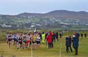 20 November 2022; A general view of the field competing in the Boys U16 4000m during the 123.ie Senior and Even Age Cross County Championships at Rosapenna Golf Course in Rosapenna, Donegal. Photo by Ben McShane/Sportsfile