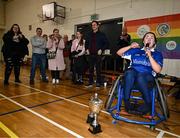 20 November 2022; Munster captain Ellie Sheehy after the M.Donnelly GAA Wheelchair Hurling / Camogie All-Ireland Finals 2022 at Ashbourne Community School in Ashbourne, Meath. Photo by Eóin Noonan/Sportsfile
