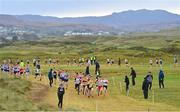 20 November 2022; A general view of the field competing in the Boys U16 4000m during the 123.ie Senior and Even Age Cross County Championships at Rosapenna Golf Course in Rosapenna, Donegal. Photo by Ben McShane/Sportsfile