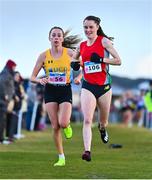 20 November 2022; Ciara Mageean of City of Lisburn AC, Antrim, right, and Sarah Healy of U.C.D. AC, Dublin, competing in the Senior Women's 8000m during the 123.ie Senior and Even Age Cross County Championships at Rosapenna Golf Course in Rosapenna, Donegal. Photo by Ben McShane/Sportsfile