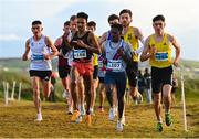 20 November 2022; Senior Mens 10000m leaders, from left, Efrem Gidey of Clonliffe Harriers AC, Dublin, Hiko Haso Tonosa of Dundrum South Dublin AC, Dublin, and Darragh McElhinney of U.C.D. AC, Dublin, during the 123.ie Senior and Even Age Cross County Championships at Rosapenna Golf Course in Rosapenna, Donegal. Photo by Ben McShane/Sportsfile