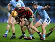 20 November 2022; Peter Hogan of Ballygunner in action against Adrian Breen of Na Piarsaigh during the AIB Munster GAA Hurling Senior Club Championship Semi-Final match between Na Piarsaigh and Ballygunner at TUS Gaelic Grounds in Limerick. Photo by Michael P Ryan/Sportsfile