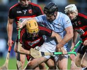 20 November 2022; Peter Hogan of Ballygunner in action against Peter Casey of Na Piarsaigh during the AIB Munster GAA Hurling Senior Club Championship Semi-Final match between Na Piarsaigh and Ballygunner at TUS Gaelic Grounds in Limerick. Photo by Michael P Ryan/Sportsfile