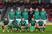 20 November 2022; The Republic of Ireland team , back row from left, James McClean, Nathan Collins, Callum Robinson, Caoimhin Kelleher, John Egan and Matt Doherty, and front row from left, Alan Browne, Chiedozie Ogbene, Jamie McGrath, Seamus Coleman and Josh Cullen during the International Friendly match between Malta and Republic of Ireland at the Ta' Qali National Stadium in Attard, Malta. Photo by Seb Daly/Sportsfile