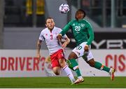 20 November 2022; Chiedozie Ogbene of Republic of Ireland in action against Ryan Camenzuli of Malta during the International Friendly match between Malta and Republic of Ireland at the Ta' Qali National Stadium in Attard, Malta. Photo by Seb Daly/Sportsfile