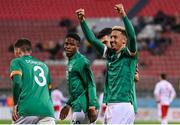 20 November 2022; Callum Robinson of Republic of Ireland, right, celebrates with team-mates after scoring their side's first goal during the International Friendly match between Malta and Republic of Ireland at the Ta' Qali National Stadium in Attard, Malta. Photo by Seb Daly/Sportsfile