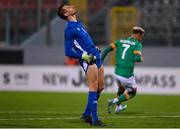 20 November 2022; Malta goalkeeper Henry Bonello reacts after Callum Robinson of Republic of Ireland scores his side's first goal during the International Friendly match between Malta and Republic of Ireland at the Ta' Qali National Stadium in Attard, Malta. Photo by Seb Daly/Sportsfile