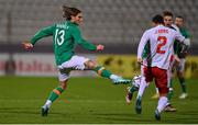20 November 2022; Jeff Hendrick of Republic of Ireland in action against Jean Borg of Malta during the International Friendly match between Malta and Republic of Ireland at the Ta' Qali National Stadium in Attard, Malta. Photo by Seb Daly/Sportsfile
