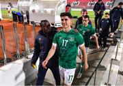 20 November 2022; Republic of Ireland players Callum O'Dowda, right, and Michael Obafemi after their side's victory in the International Friendly match between Malta and Republic of Ireland at the Ta' Qali National Stadium in Attard, Malta. Photo by Seb Daly/Sportsfile