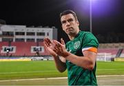 20 November 2022; Seamus Coleman of Republic of Ireland after his side's victory in the International Friendly match between Malta and Republic of Ireland at the Ta' Qali National Stadium in Attard, Malta. Photo by Seb Daly/Sportsfile