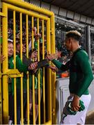 20 November 2022; Callum Robinson of Republic of Ireland celebrates with supporters after his side's victory in the International Friendly match between Malta and Republic of Ireland at the Ta' Qali National Stadium in Attard, Malta. Photo by Seb Daly/Sportsfile