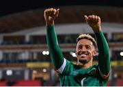 20 November 2022; Callum Robinson of Republic of Ireland celebrates after his side's victory in the International Friendly match between Malta and Republic of Ireland at the Ta' Qali National Stadium in Attard, Malta. Photo by Seb Daly/Sportsfile
