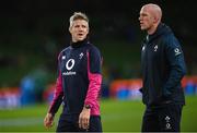 19 November 2022; Ireland defence coach Simon Easterby, left, and Ireland forwards coach Paul O'Connell during the Bank of Ireland Nations Series match between Ireland and Australia at the Aviva Stadium in Dublin. Photo by Ramsey Cardy/Sportsfile