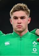 19 November 2022; Jack Crowley of Ireland before the Bank of Ireland Nations Series match between Ireland and Australia at the Aviva Stadium in Dublin. Photo by Ramsey Cardy/Sportsfile