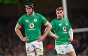 19 November 2022; James Ryan, left, and Jack Crowley of Ireland during the Bank of Ireland Nations Series match between Ireland and Australia at the Aviva Stadium in Dublin. Photo by Ramsey Cardy/Sportsfile