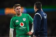 19 November 2022; Jack Crowley of Ireland during the Bank of Ireland Nations Series match between Ireland and Australia at the Aviva Stadium in Dublin. Photo by Ramsey Cardy/Sportsfile