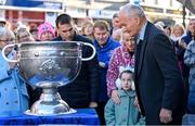 20 November 2022; In attendance at the unveiling of a statue of Cavan’s 1947 & 1948 All-Ireland winning captain John Joe O’Reilly at Market Square in Cavan is former Kerry footballer Mick O'Connell. Photo by Ramsey Cardy/Sportsfile