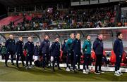 20 November 2022; Republic of Ireland managemend and staff during Amhrán na bhFiann before the International Friendly match between Malta and Republic of Ireland at the Ta' Qali National Stadium in Attard, Malta. Photo by Seb Daly/Sportsfile