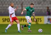 20 November 2022; James McClean of Republic of Ireland in action against Brandon Diego Paiber of Malta during the International Friendly match between Malta and Republic of Ireland at the Ta' Qali National Stadium in Attard, Malta. Photo by Seb Daly/Sportsfile