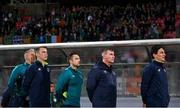 20 November 2022; Republic of Ireland management, from left, goalkeeping coach Dean Kiely, head of athletic performance Damien Doyle, coach Stephen Rice, manage Stephen Kenny and coach Keith Andrews before the International Friendly match between Malta and Republic of Ireland at the Ta' Qali National Stadium in Attard, Malta. Photo by Seb Daly/Sportsfile