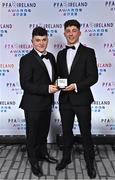 19 November 2022; Dylan Barnett of Longford  Town, right, and his brother Josh Barnett during the PFA Ireland Awards 2022 at the Marker Hotel in Dublin. Photo by Sam Barnes/Sportsfile