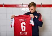 21 November 2022; Jamie Lennon poses for a portrait after he signed a new multi-year contract for St Patrick's Athletic at Richmond Park in Dublin. Photo by Piaras Ó Mídheach/Sportsfile