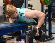 21 November 2022; Tommy O'Brien during a Leinster Rugby gym session at Leinster HQ in Dublin. Photo by Harry Murphy/Sportsfile